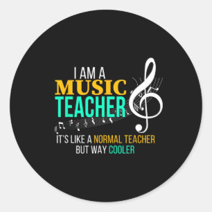 Sticker Rond T Shirt Prof De Musique Drôle Prof De Musique Thé