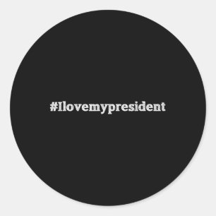 Sticker Rond T-shirt républicain pro Trump J'aime mon président