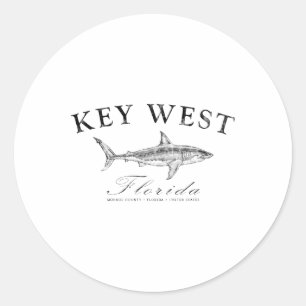 Sticker Rond T-shirt Requin Key West pour la pêche la navigatio