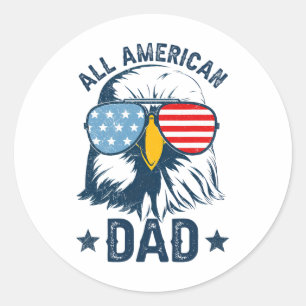 Sticker Rond T-shirt rétro américain pour la fête du 4 juillet
