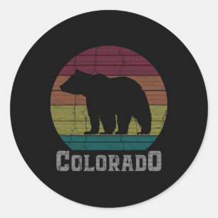 Sticker Rond T-shirt rétro Colorado Rocky Mountains Ski Camping