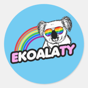 Sticker Rond T-shirt Retro Rainbow Pride