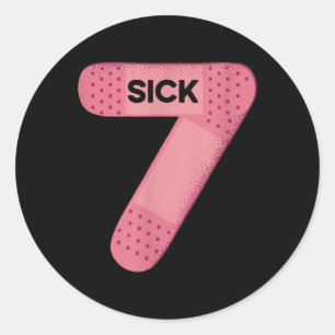 Sticker Rond T-shirt Sick Seven Meme Six Seven Blague drôle