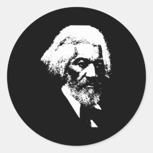 Sticker Rond T-shirt silhouette Frederick Dougl Mois de l'histo