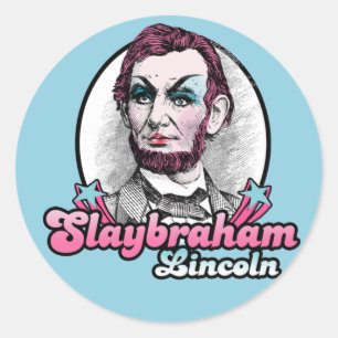 Sticker Rond T-shirt Slaybraham Lincoln