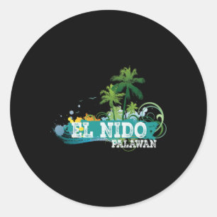 Sticker Rond T-shirt souvenir de vacances El Nido Palawan Phill
