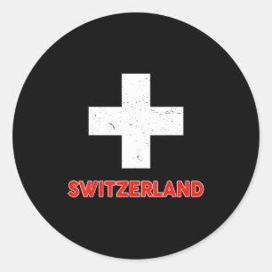 Sticker Rond T-shirt suisse pour tout-petit Drapeau de la Suiss