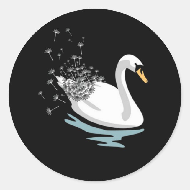 Sticker Rond T-shirt Swan Dandelion (Devant)