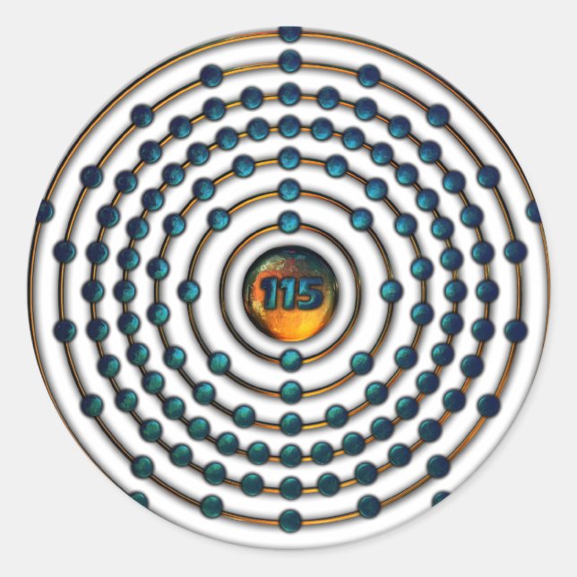 Sticker Rond T-shirt Ununpgentium Molecule (Devant)