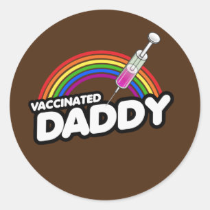 Sticker Rond T-Shirt VACCINÉ PAPA