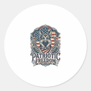 Sticker Rond T-shirt vectoriel graphique patriotique Berger All