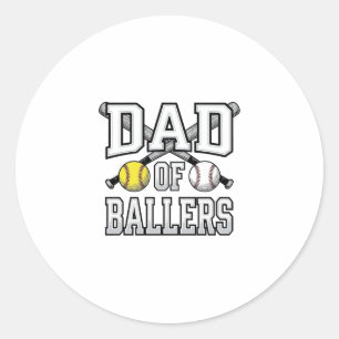 Sticker Rond T-shirt vintage baseball softball pour papa de jou