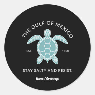 Sticker Rond T-shirt vintage Graphic Sea Turtle Golfe du Mexiqu
