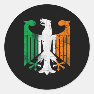 Sticker Rond T Shirt Vintage Irish German Heritage St Patricks
