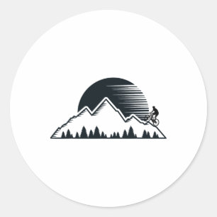 Sticker Rond T-shirt vintage vélo de montagne - VTT vélo de des