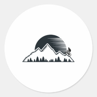 Sticker Rond T-shirt vintage vélo de montagne - VTT vélo de des
