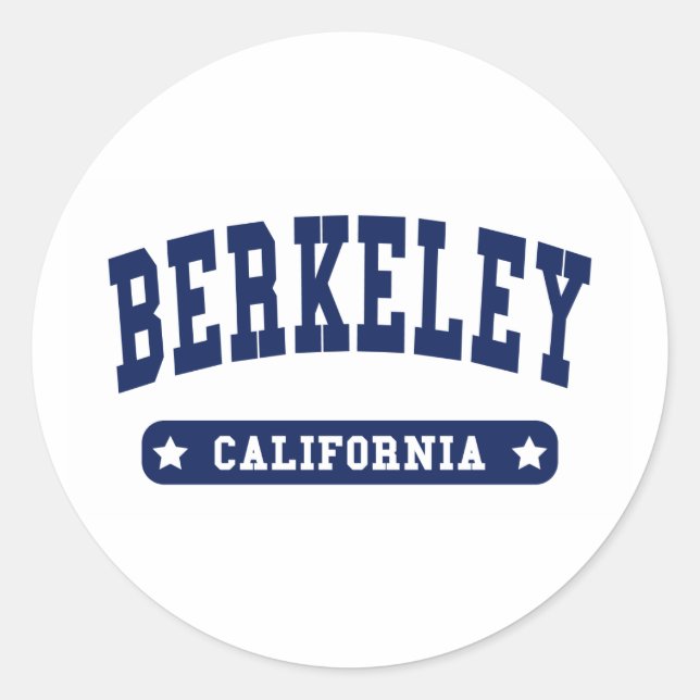 Sticker Rond T-shirts Berkeley California College Style (Devant)