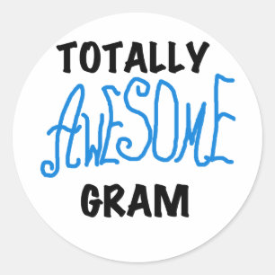 Sticker Rond T-shirts bleus et cadeaux de gramme totalement