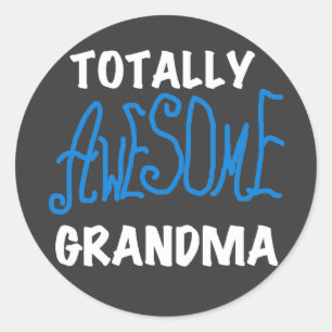 Sticker Rond T-shirts bleus et cadeaux de grand-maman