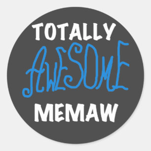 Sticker Rond T-shirts bleus Memaw absolument géniaux