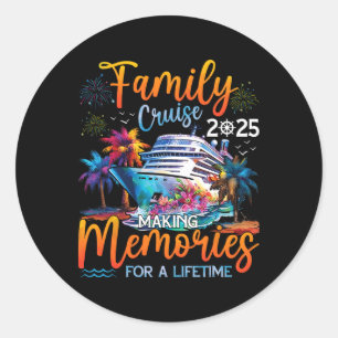 Sticker Rond T-shirts de croisière en famille 2025 Créer des so