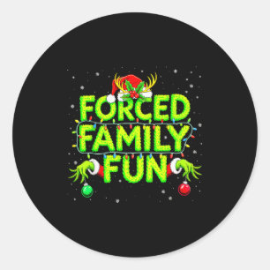 Sticker Rond T-shirts de Noël amusants en famille forcée