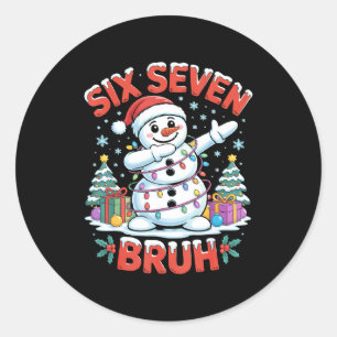 Sticker Rond T-shirts de Noël avec bonhomme de neige dabant Bru