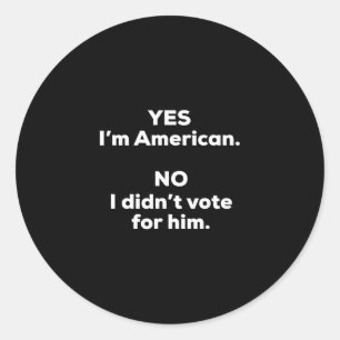 Sticker Rond T-shirts drôles anti-Trump Uni-adultes Noir Petit