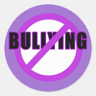 Sticker Rond T-shirts et boutons Purple NO BULLYING