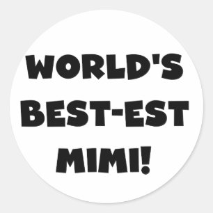 Sticker Rond T-shirts et cadeau noirs des textes Mimi du