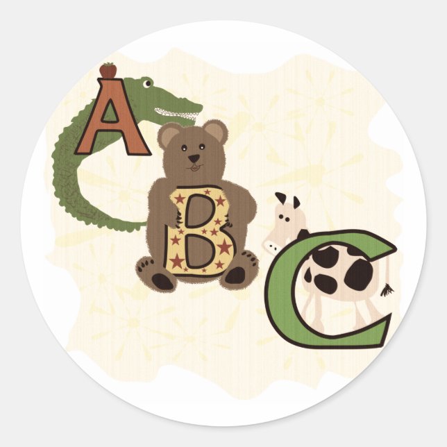 Sticker Rond T-shirts et cadeaux ABC âgés (Devant)