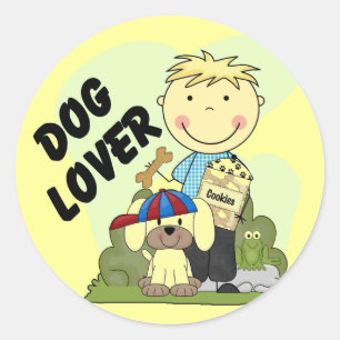 Sticker Rond T-shirts et cadeaux Amoureux de les chiens Blond B