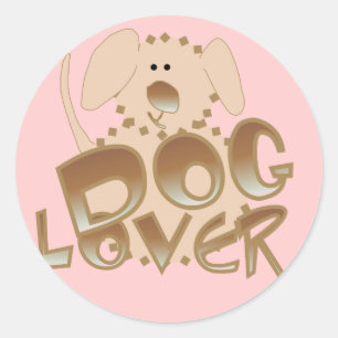 Sticker Rond T-shirts et cadeaux Amoureux de les chiens Brown