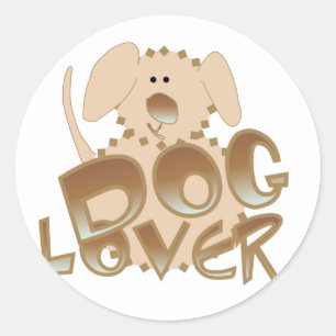 Sticker Rond T-shirts et cadeaux Amoureux de les chiens Brown