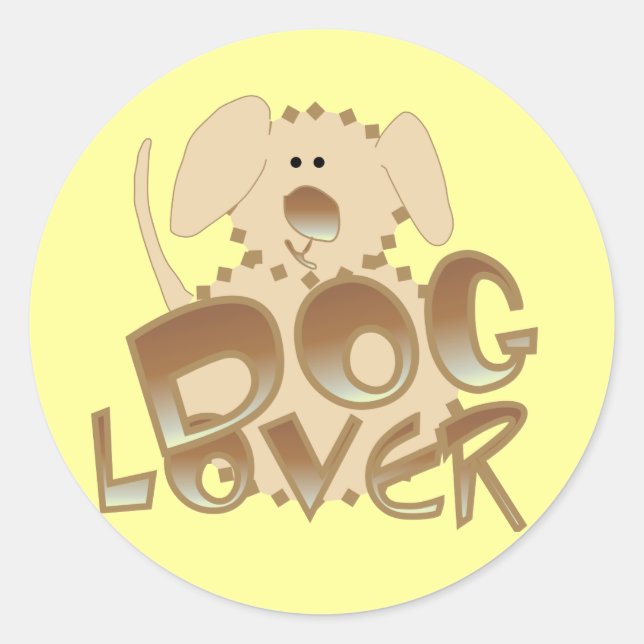 Sticker Rond T-shirts et cadeaux Amoureux de les chiens Brown (Devant)