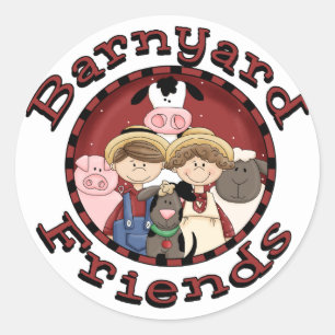 Sticker Rond T-shirts et cadeaux Barnyard Friends
