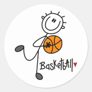 Sticker Rond T-shirts et cadeaux basiques de basket-ball à figu