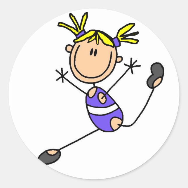 Sticker Rond T-shirts et cadeaux Blond Girl Gymnast (Devant)