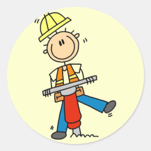 Sticker Rond T-shirts et cadeaux Construction Jack Hammer