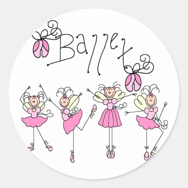 Sticker Rond T-shirts et cadeaux de ballet (Devant)