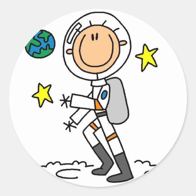 Sticker Rond T-shirts et cadeaux de base des astronautes (Devant)