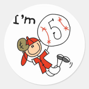 Sticker Rond T-shirts et cadeaux de baseball pour garçons de 5