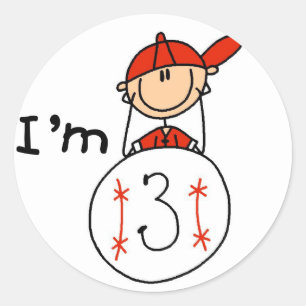 Sticker Rond T-shirts et cadeaux de baseball pour garçons, j'ai