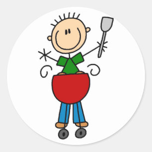 Sticker Rond T-shirts et cadeaux de bonhomme allumette faisant