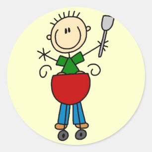 Sticker Rond T-shirts et cadeaux de bonhomme allumette faisant
