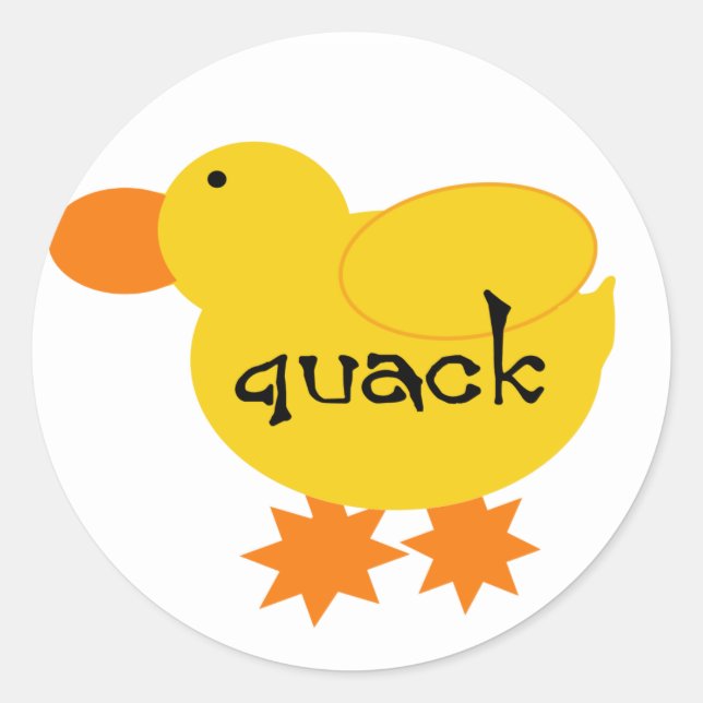 Sticker Rond T-shirts et cadeaux de canard jaune (Devant)