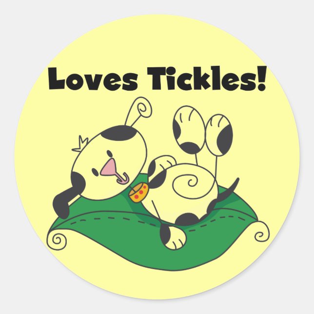 Sticker Rond T-shirts et cadeaux de chatouillements d'amours (Devant)