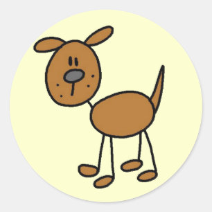 Sticker Rond T-shirts et cadeaux de chien Brown