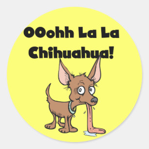 Sticker Rond T-shirts et cadeaux de chiwawa de La de La d'Oohhh
