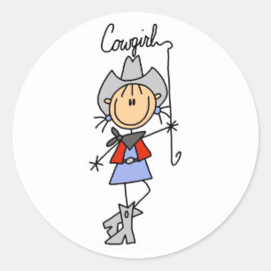 Sticker Rond T-shirts et cadeaux de cow-girl de lasso